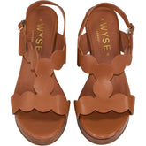 Wyse London Tan Harri Wedge Sandals