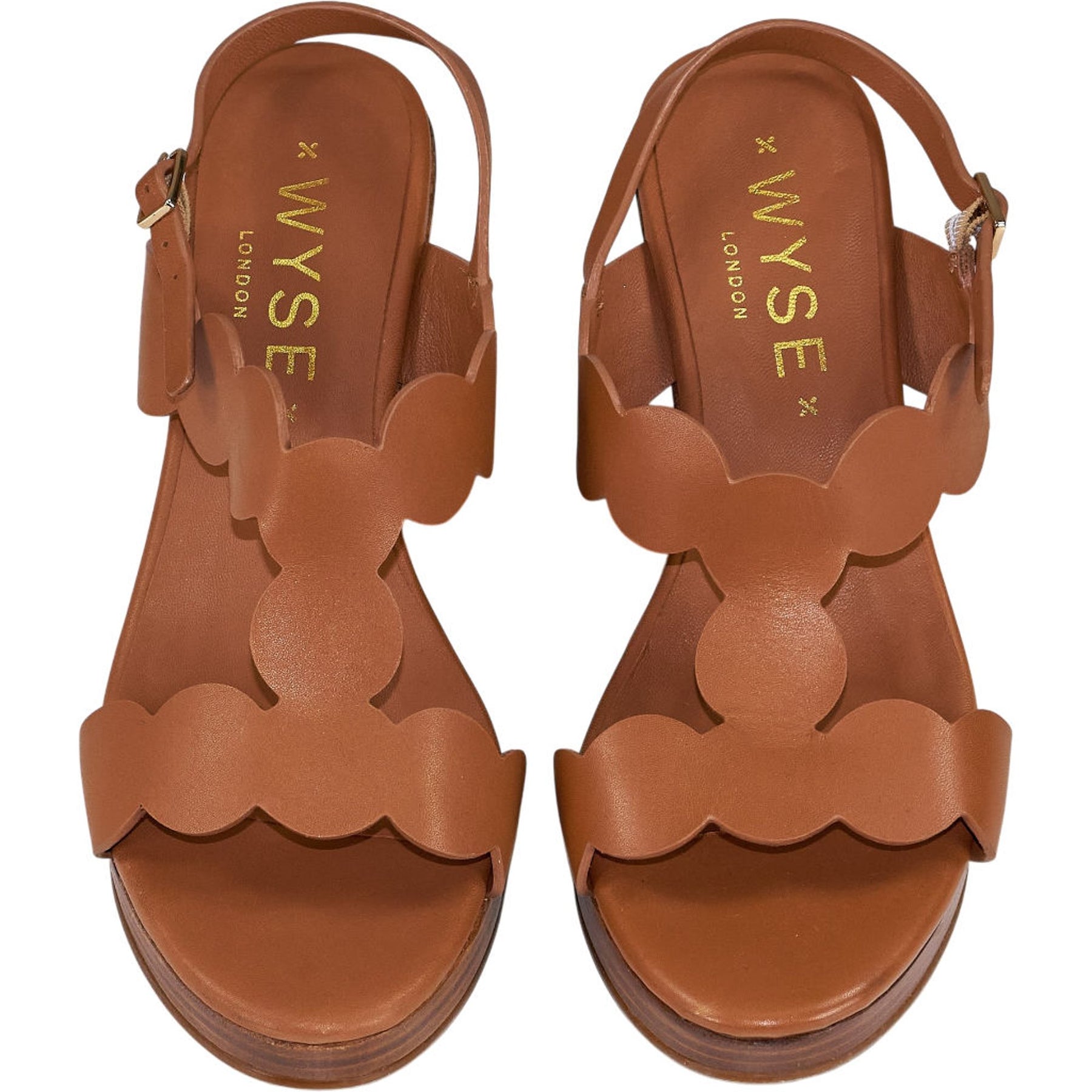 Wyse London Tan Harri Wedge Sandals