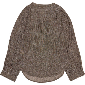 WYSE Metallic Brown Long Sleeve Blouse
