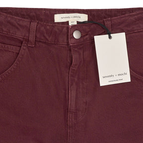 Seventy + Mochi Mulberry Burgundy Twisted Bo Jeans