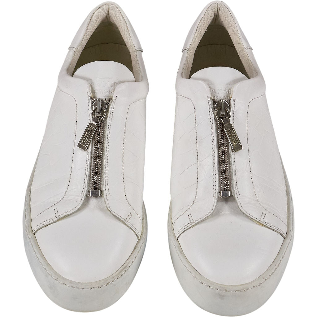 Barbour White Zip Trainers