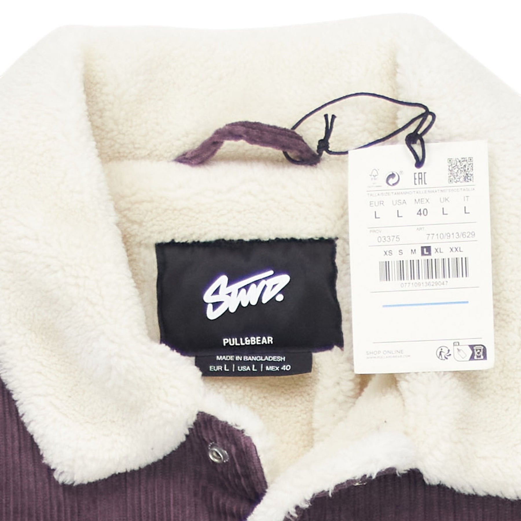 Pull&Bear Purple Sherpa Lined Jacket