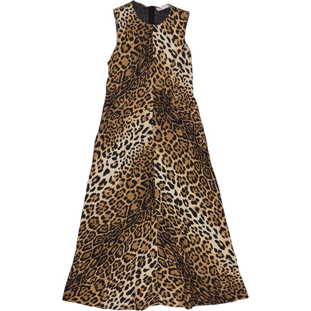 Zara Leopard Print Sleeveless Maxi Dress