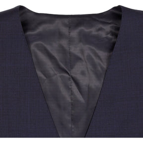 Moss Navy Wool Blend Waistcoat