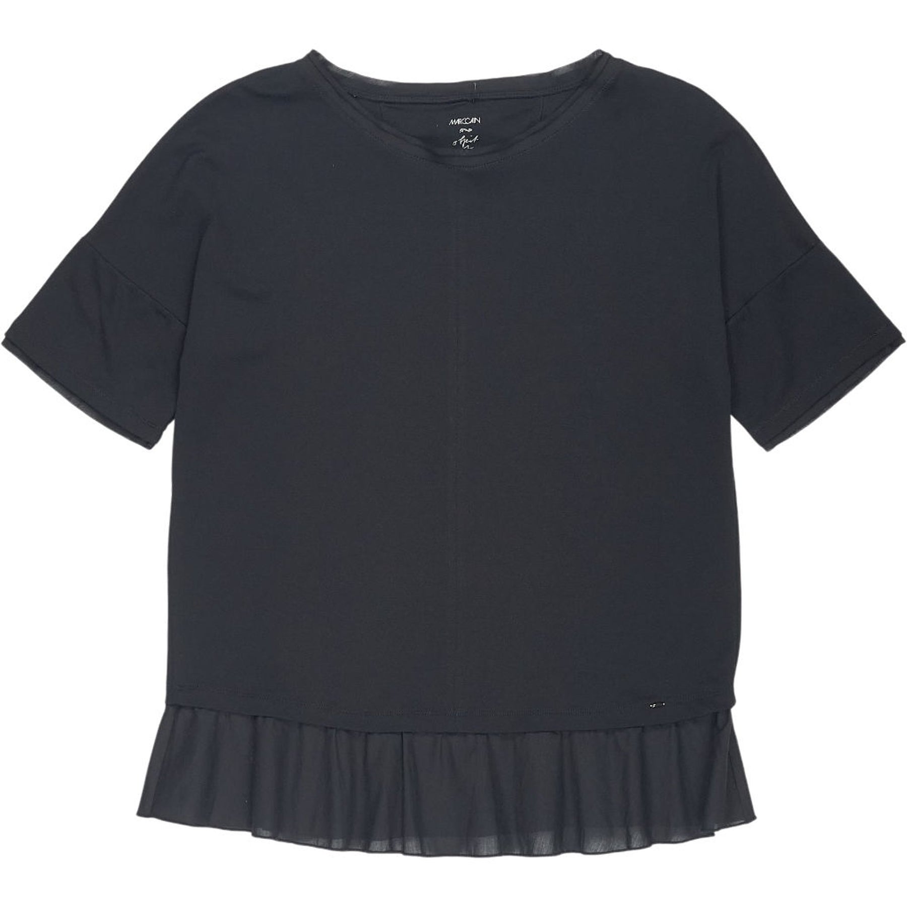 Marc Cain Black Ruffled Hem Top