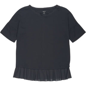 Marc Cain Black Ruffled Hem Top
