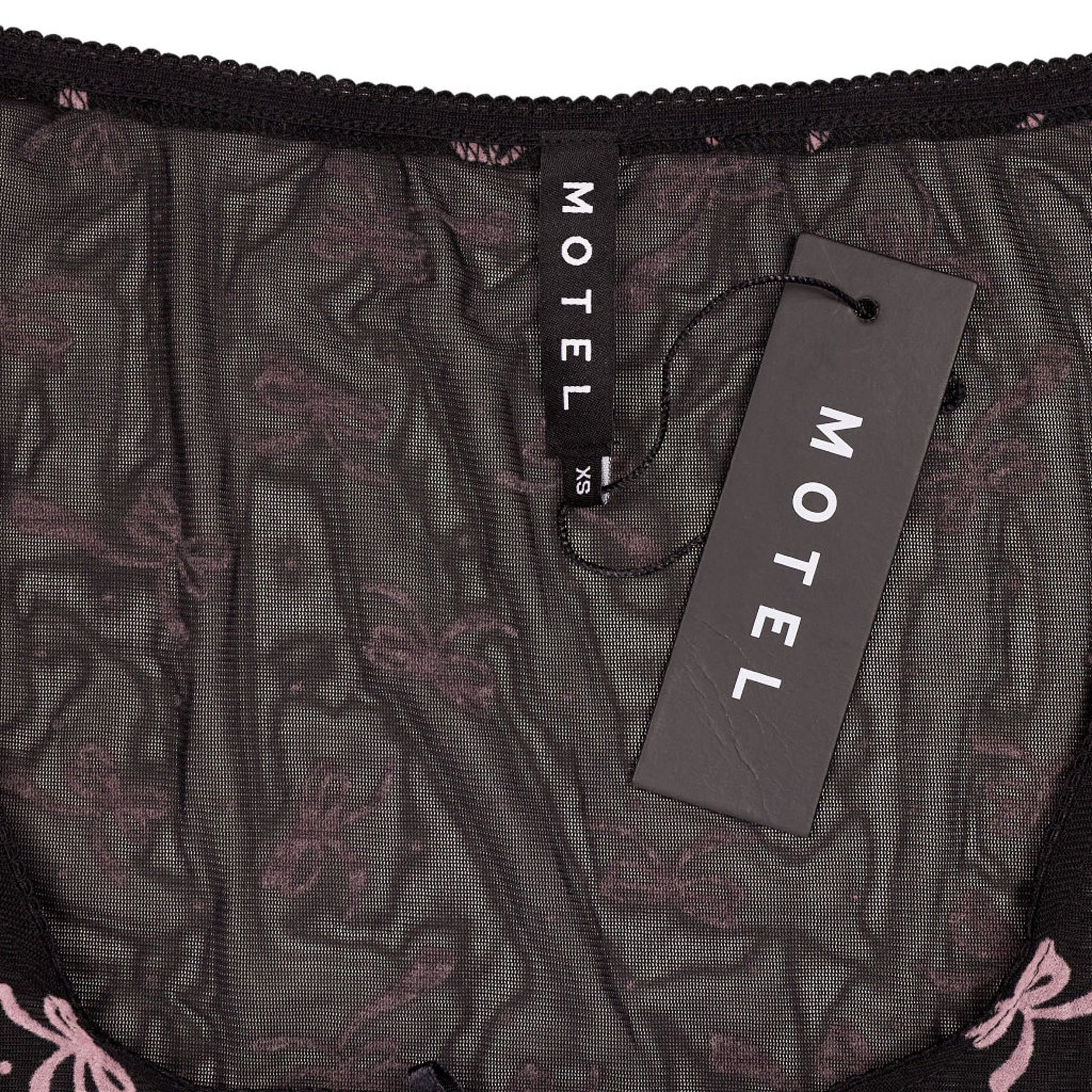 Motel Black Ditsy Ribbon Amati Top