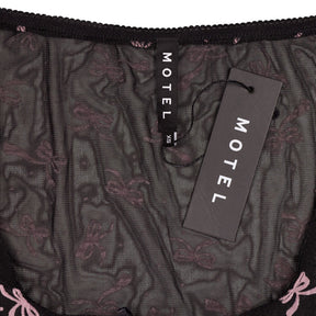 Motel Black Ditsy Ribbon Amati Top
