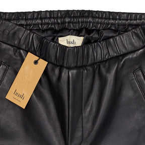 Hush Black Leather Joggers