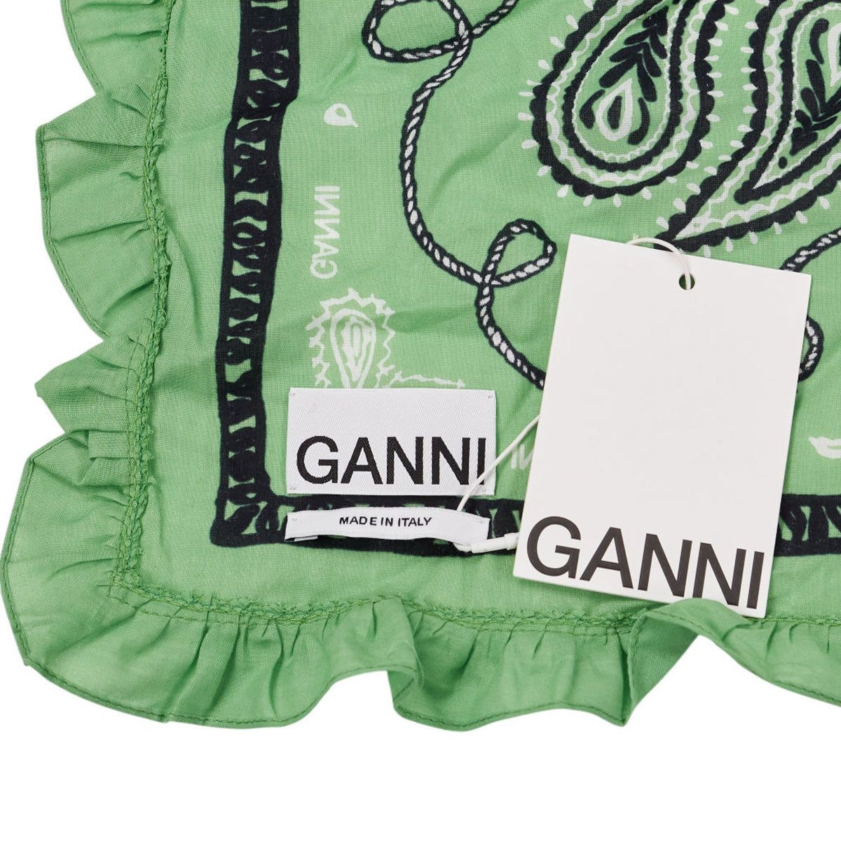 Ganni Green Peapod Bandana