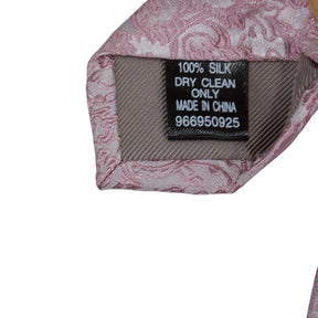 Moss Pink Patterned Pure Silk Tie