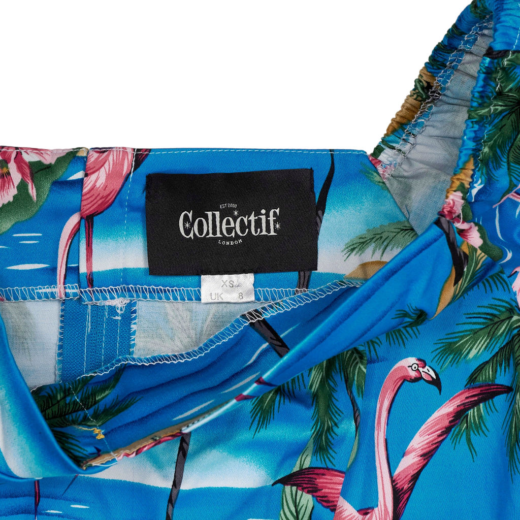 Collectif Blue Flamingo Dolores Swing Dress