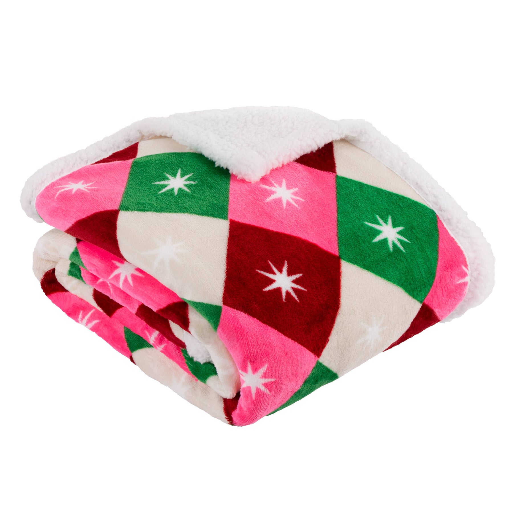 Star Sherpa Fleece Throw Multicolour