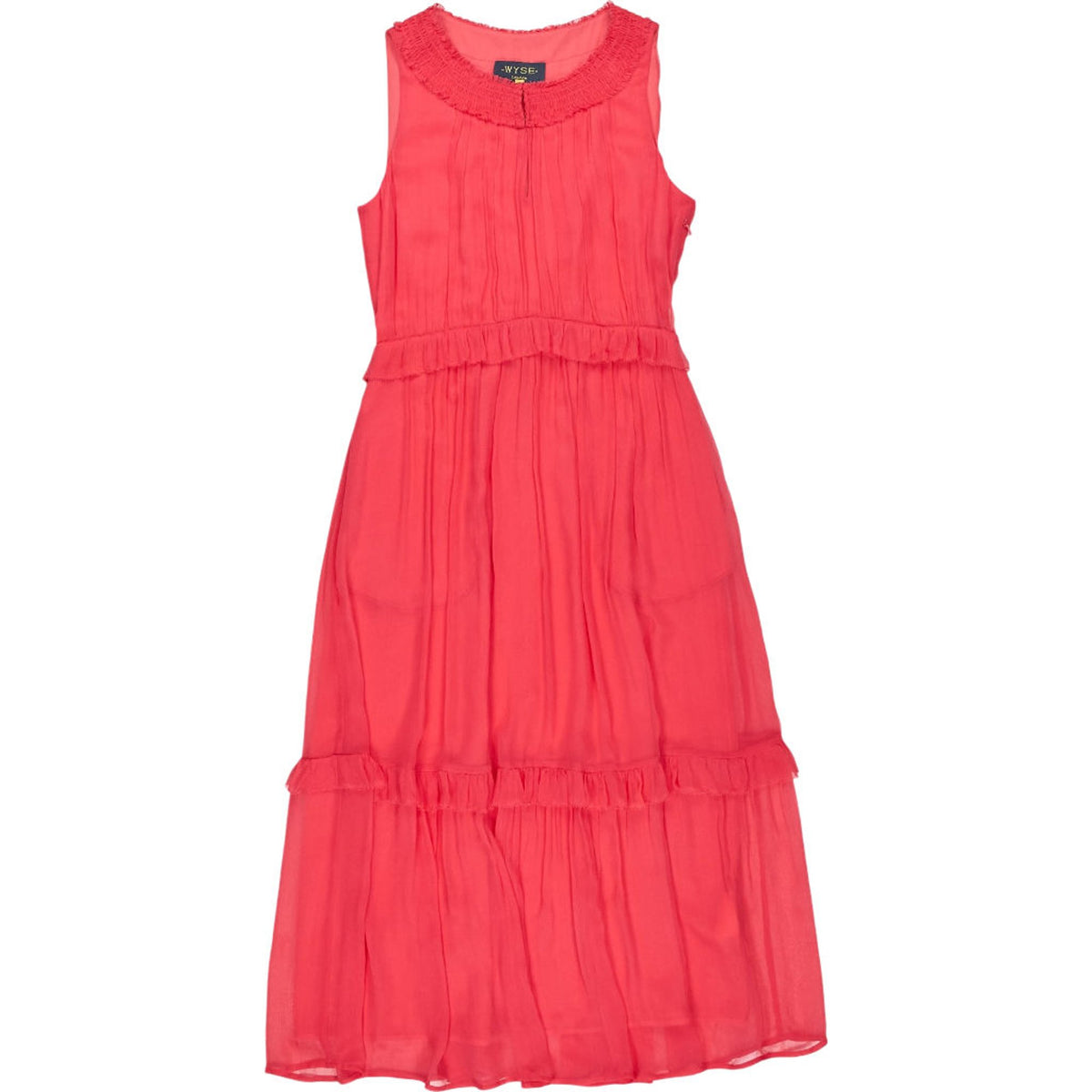 WYSE Red Sleeveless Midi Dress