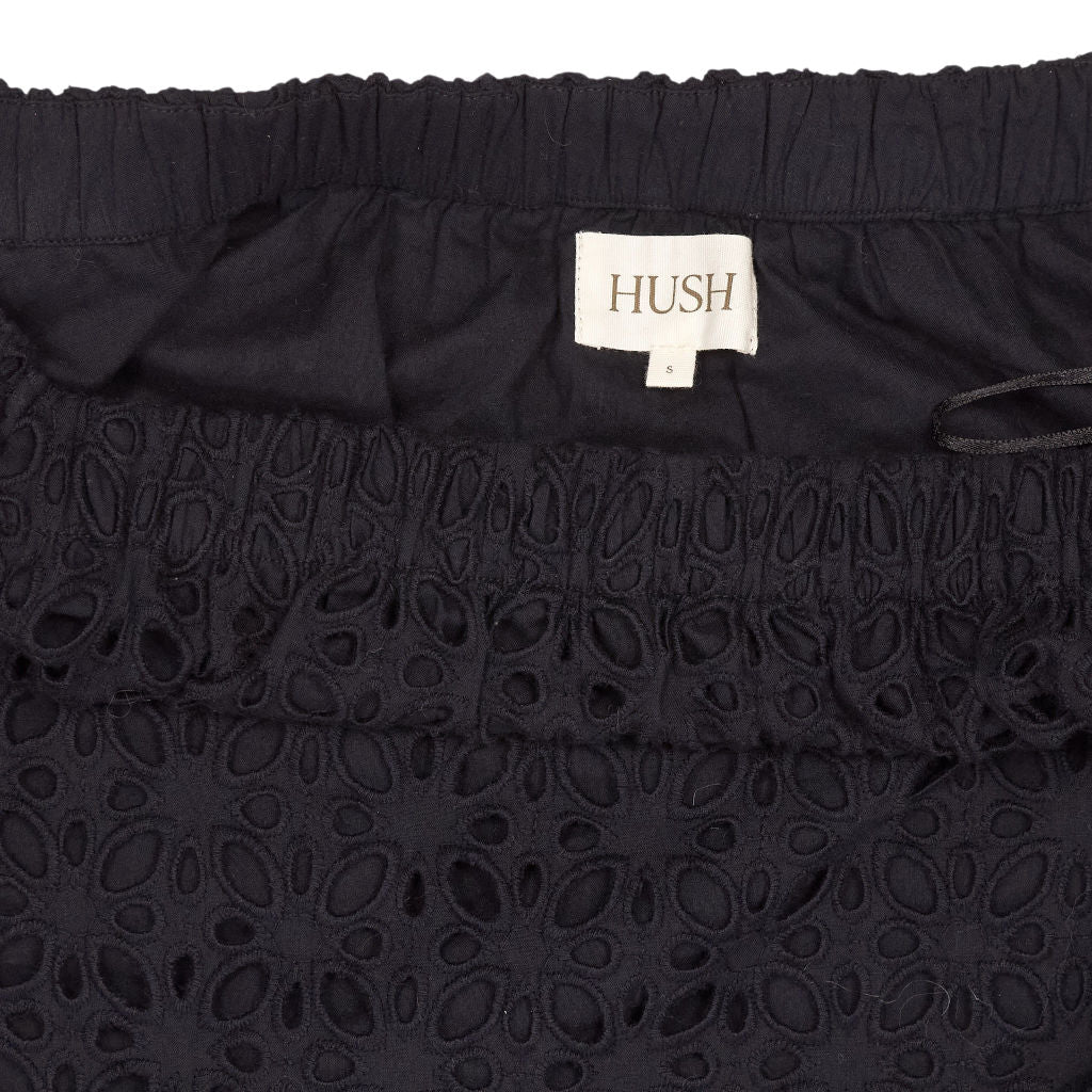 Hush Navy Broderie Anglais Midi Dress