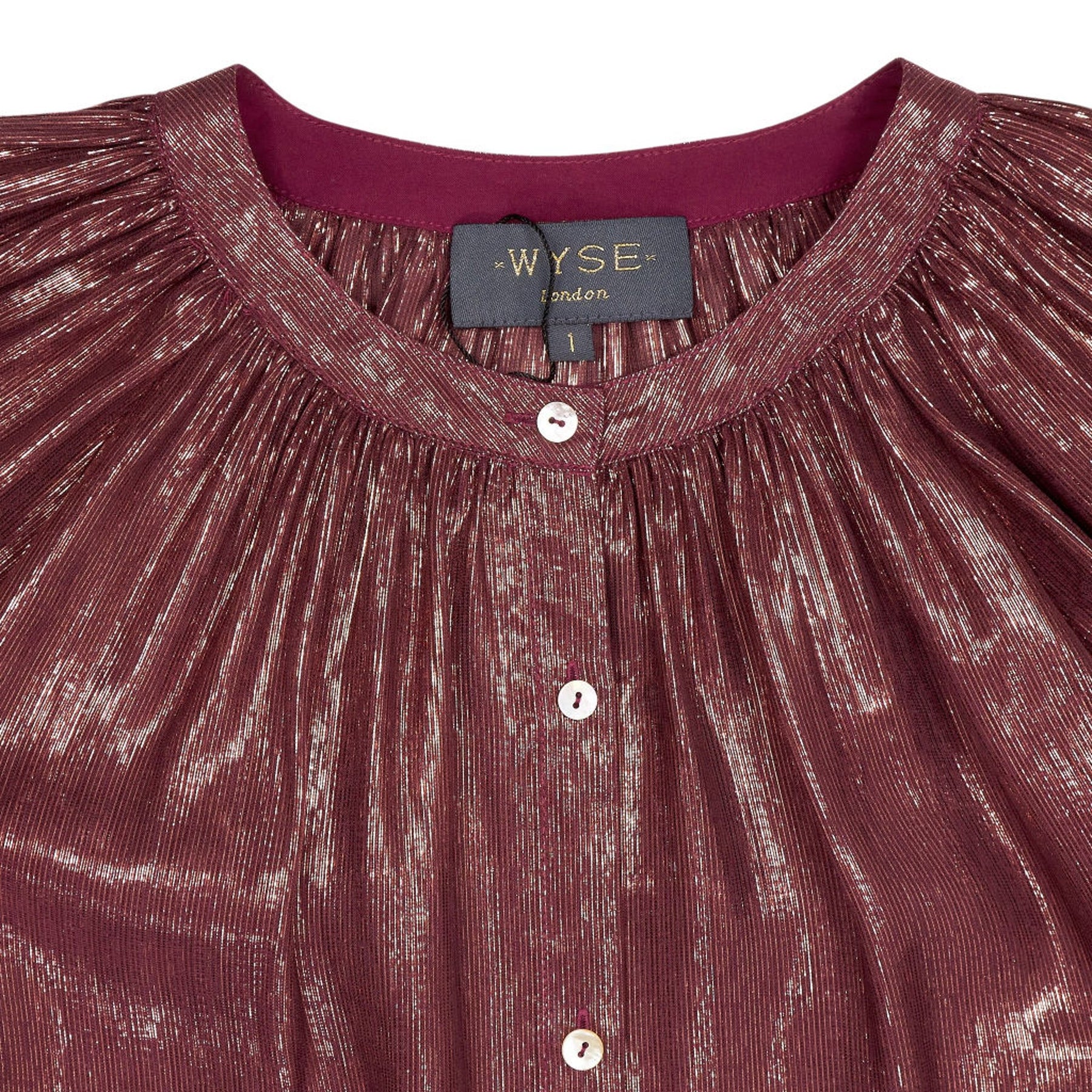 WYSE  Plum Silk Lurex Blouse