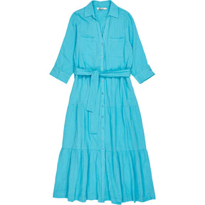 NRBY Blue Button-Down Belted Dress