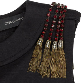 Dsquared2 Black Beaded Shift Dress