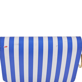 Mother of Pearl Blue White Striped Handbag
