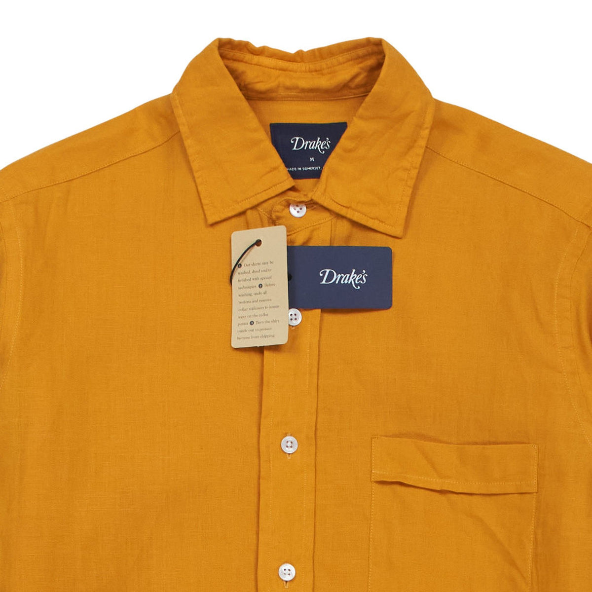 Drake's Yellow Linen Shirt