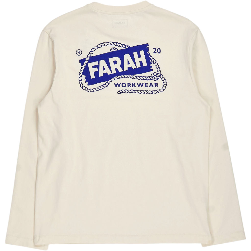 Farah Ecru Worden Graphic Long Sleeve Tee