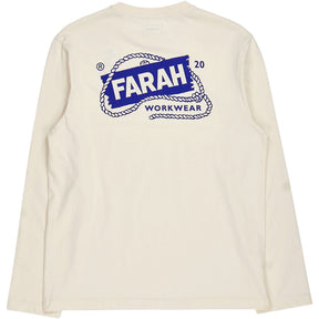 Farah Ecru Worden Graphic Long Sleeve Tee