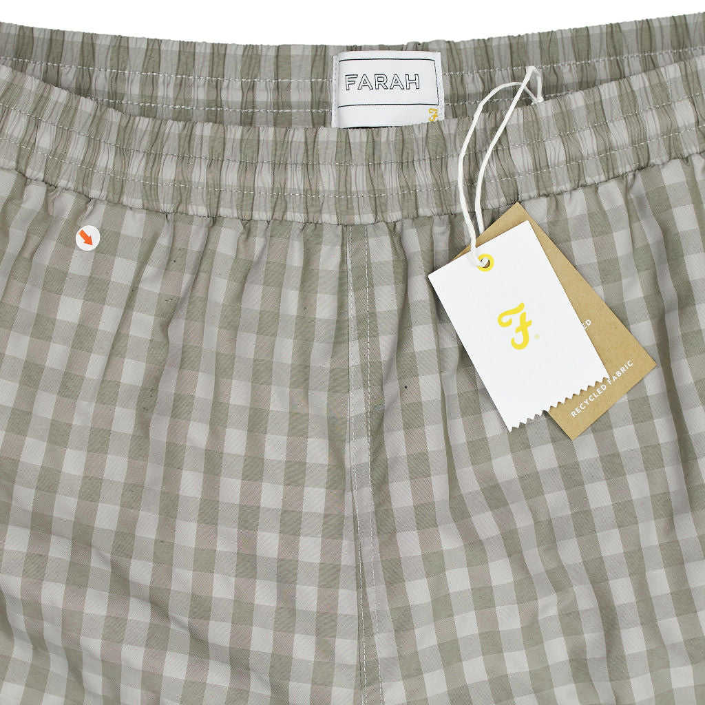 Farah Stone Grey Edgar Seersucker Shorts