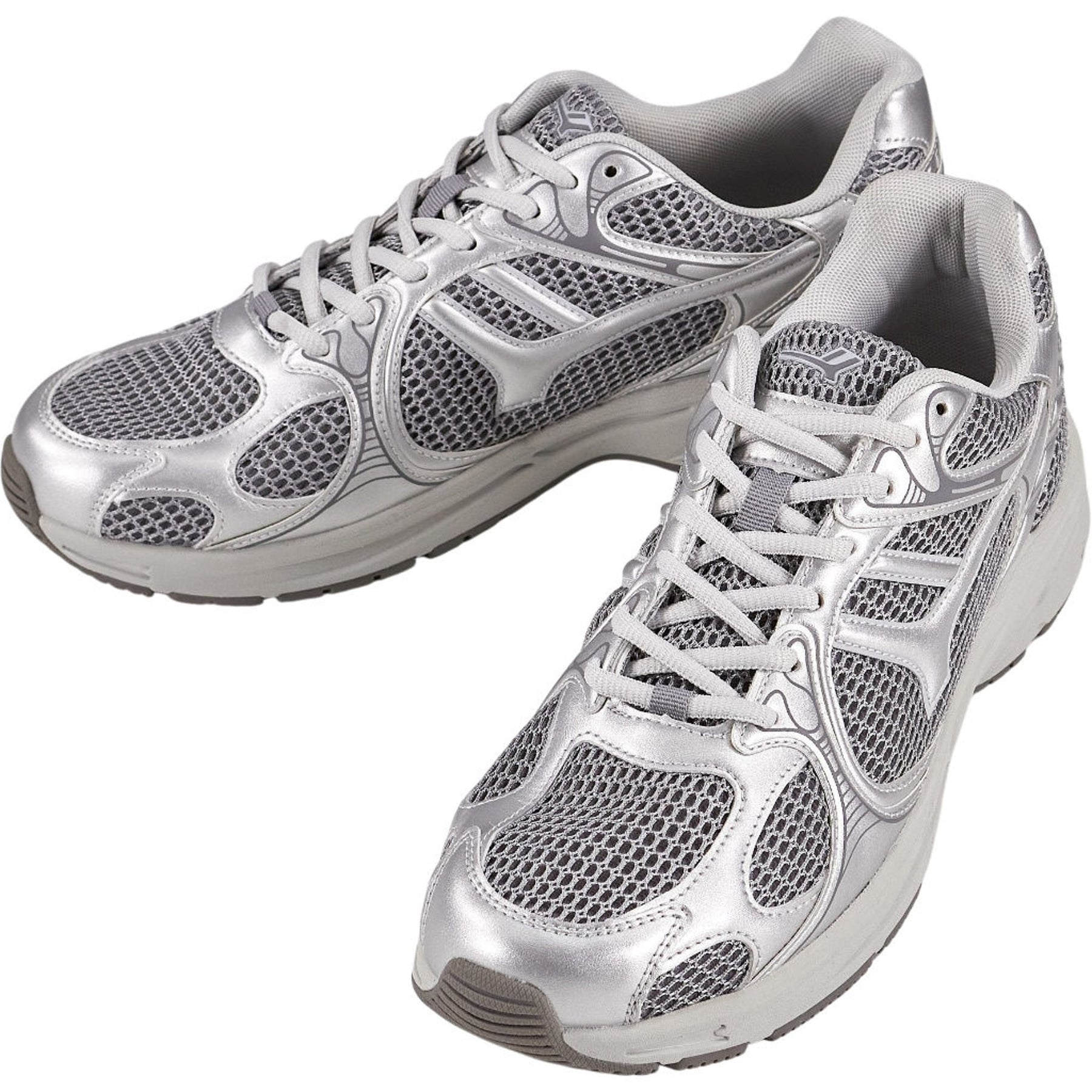 Pull & Bear Silver Mesh Trainers