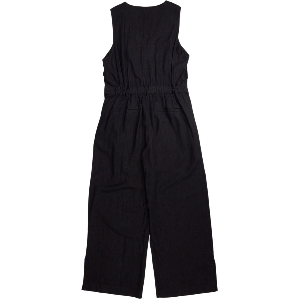 Hush Black Linen Blend Jumpsuit