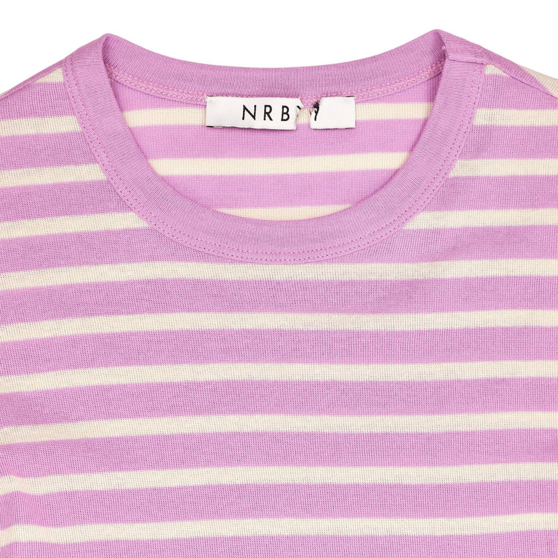 NRBY Bea Pink Striped Ruffle Top