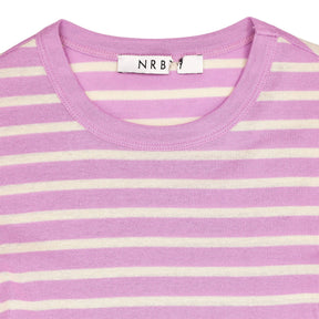 NRBY Bea Pink Striped Ruffle Top