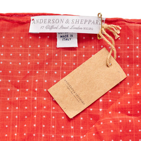 Anderson & Sheppard Red Spotted Pocket Square