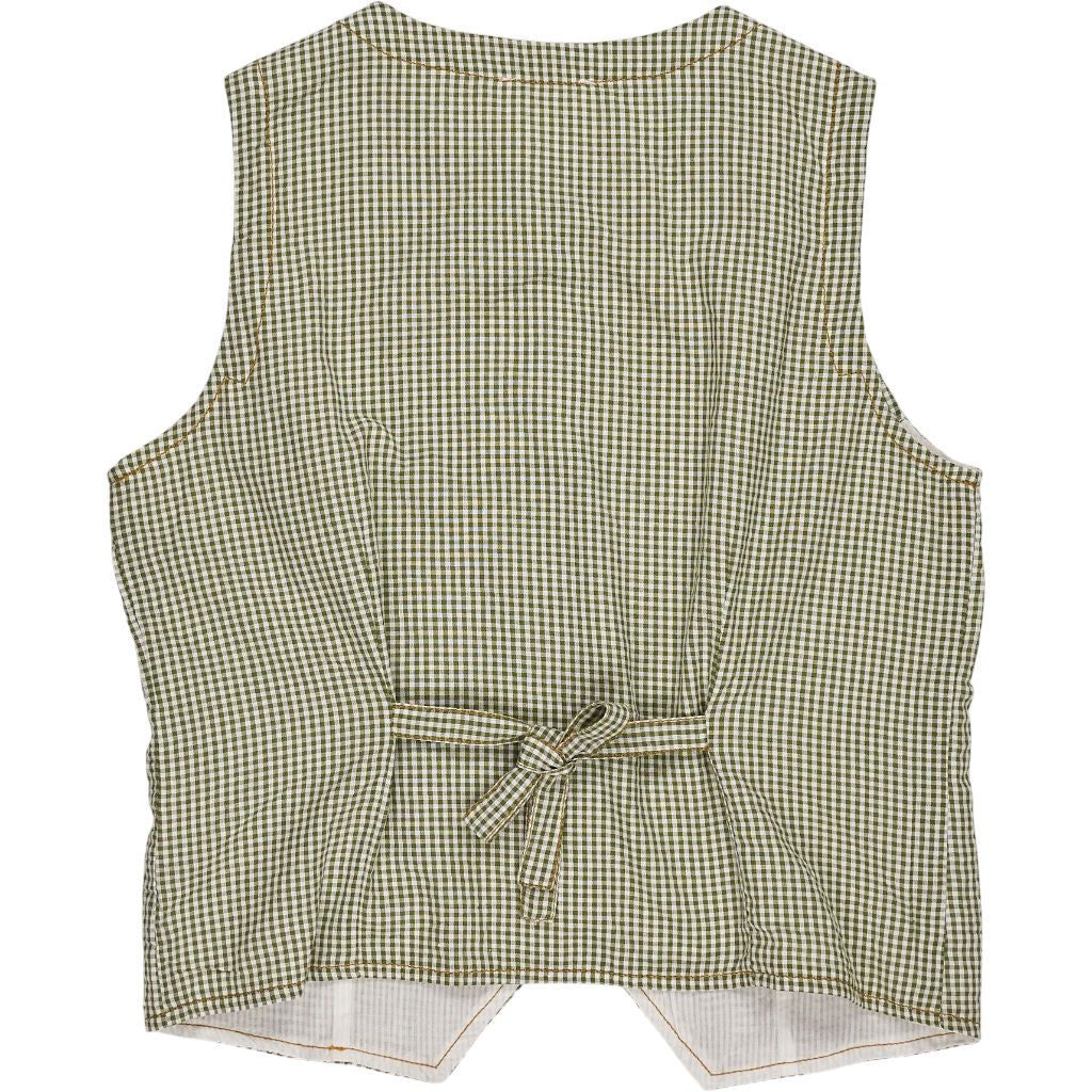 Bonté Green Check Bright Waistcoat
