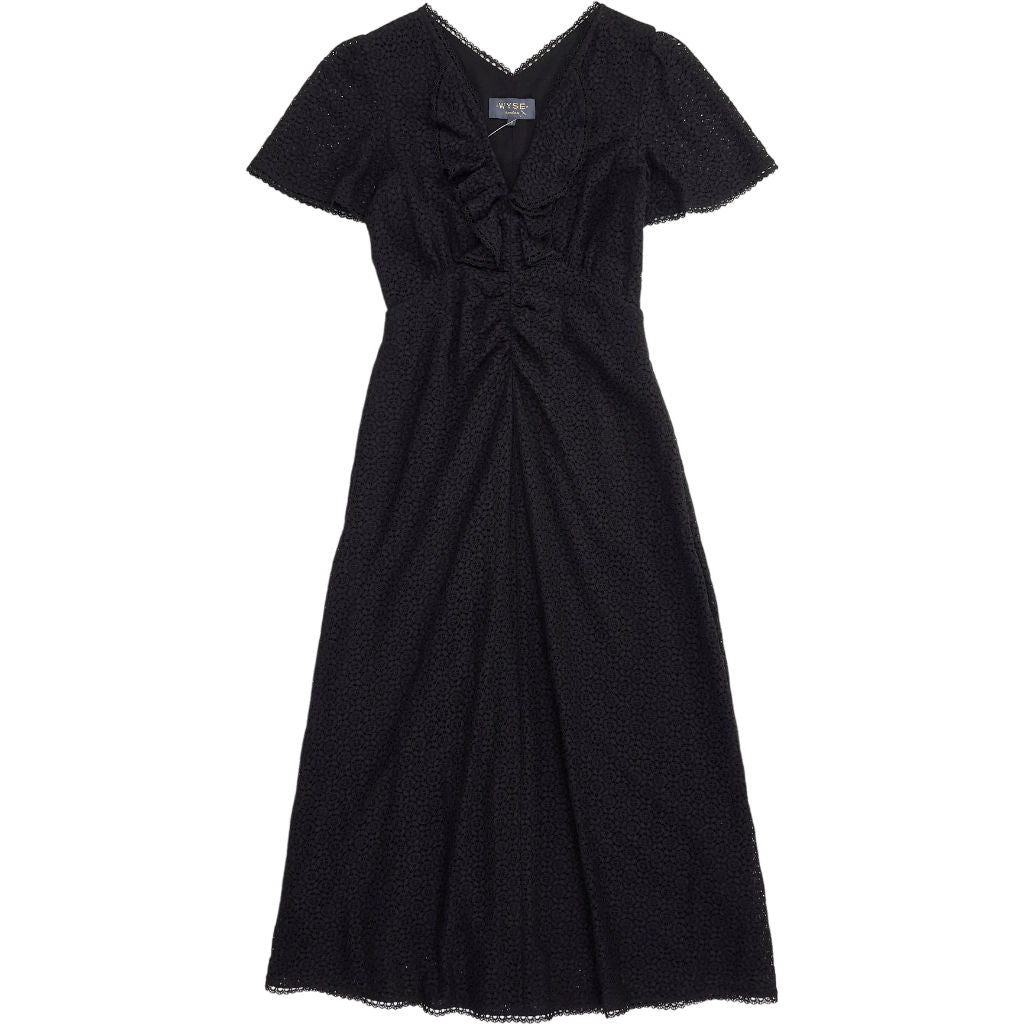 Wyse Black Lace Midi Dress