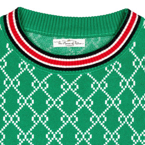 The House of Retro Green Patterned Jumper