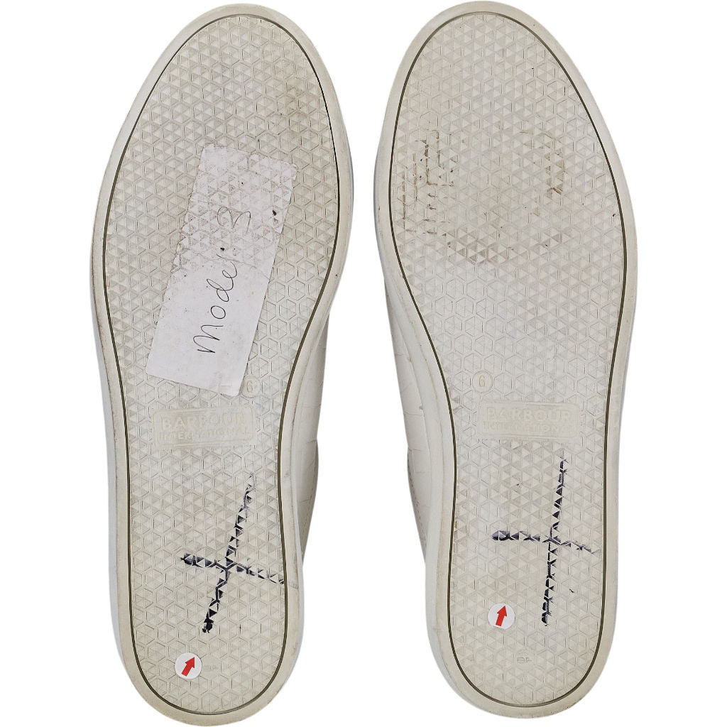 Barbour White Zip Trainers