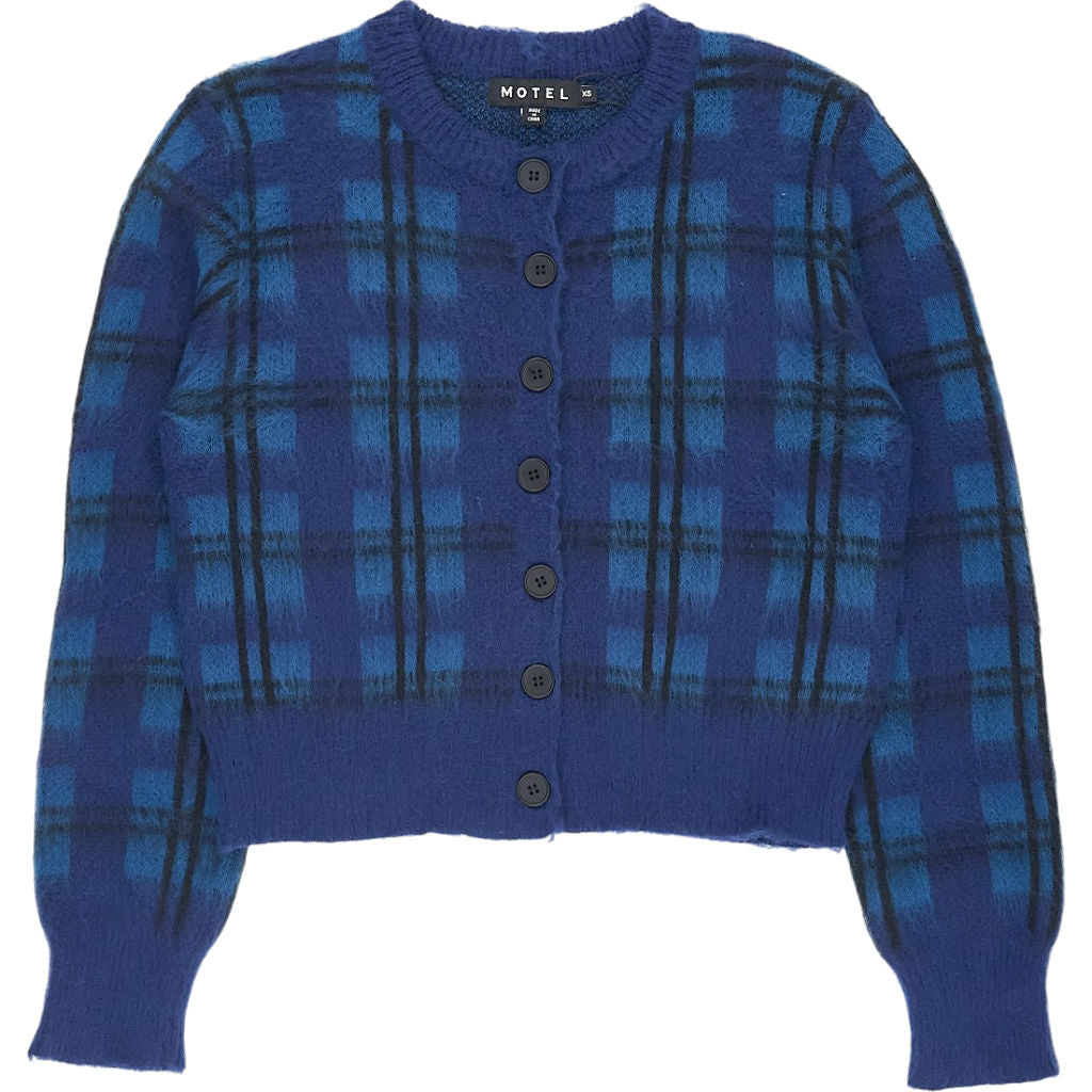 Motel Navy Anzio Cardi Check Cardigan