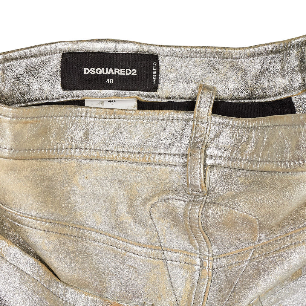 DSQUARED2 Metallic Leather Trousers