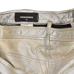 DSQUARED2 Metallic Leather Trousers