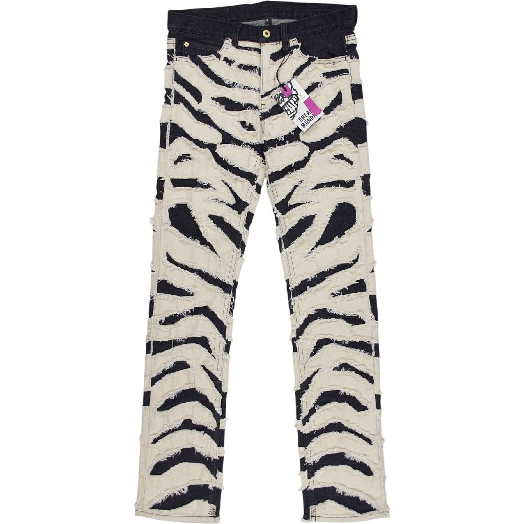 Cheap Monday Black White Distressed Jeans