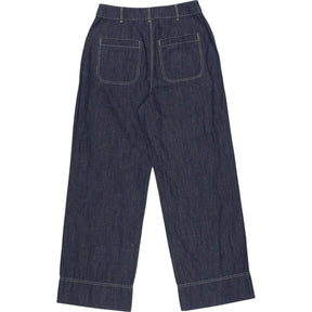 Wyse Blue Denim Wide Leg Trousers