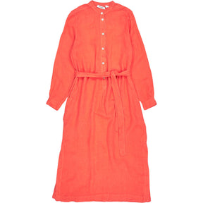 NRBY Orange Linen Shirt Dress