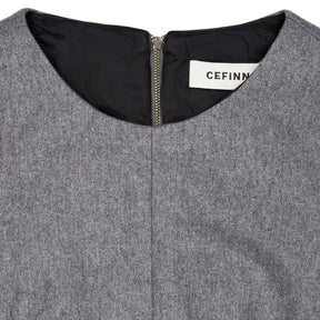 Cefinn Grey Wool Dress with Cream Sleeves