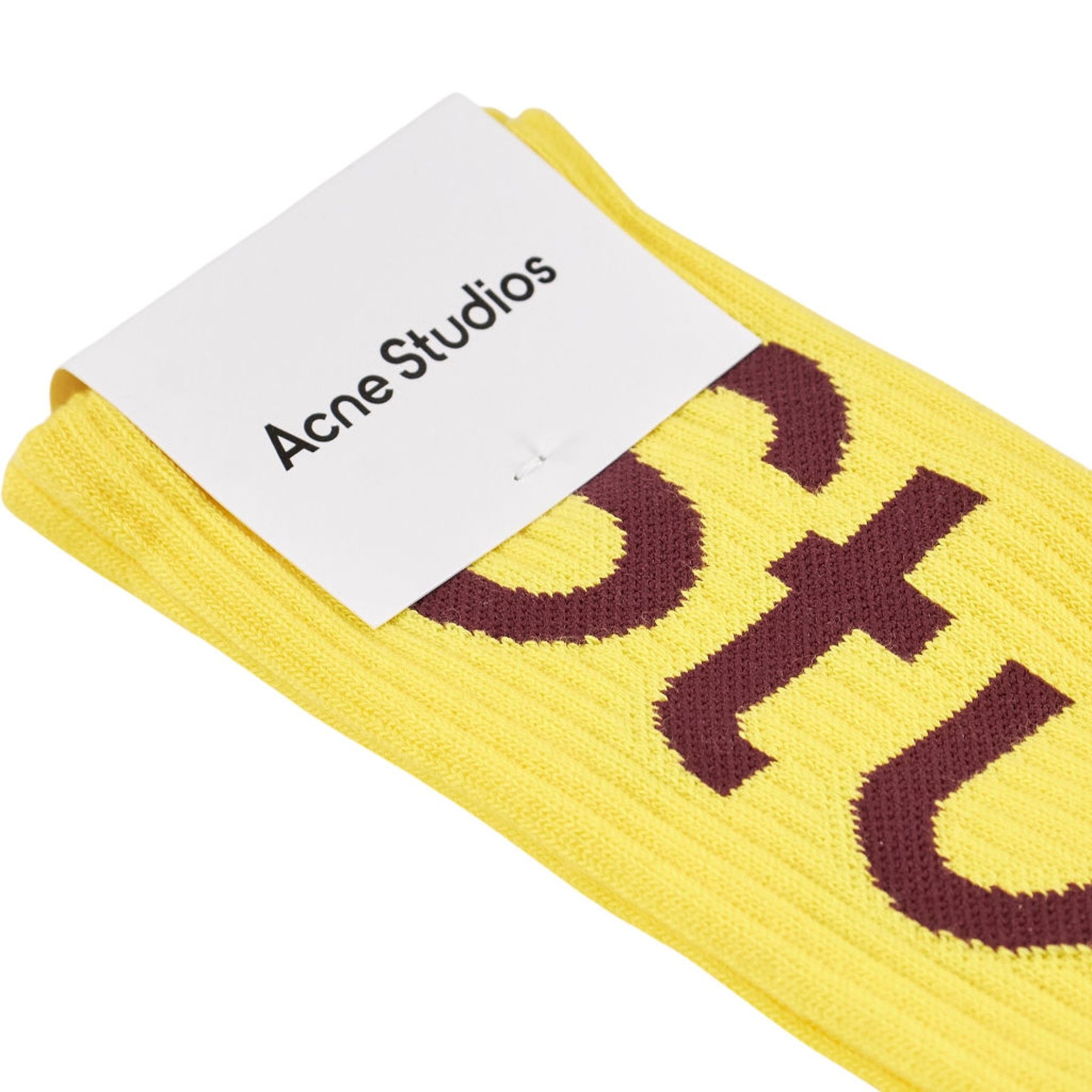 Acne Studios Yellow Logo Socks