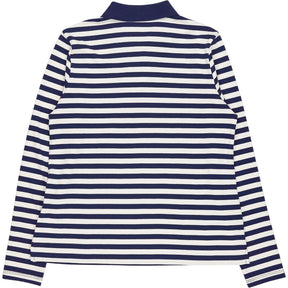 Lands' End Navy White Stripe Polo Shirt