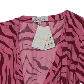 OMNES Pink Zebra Wrap Dress