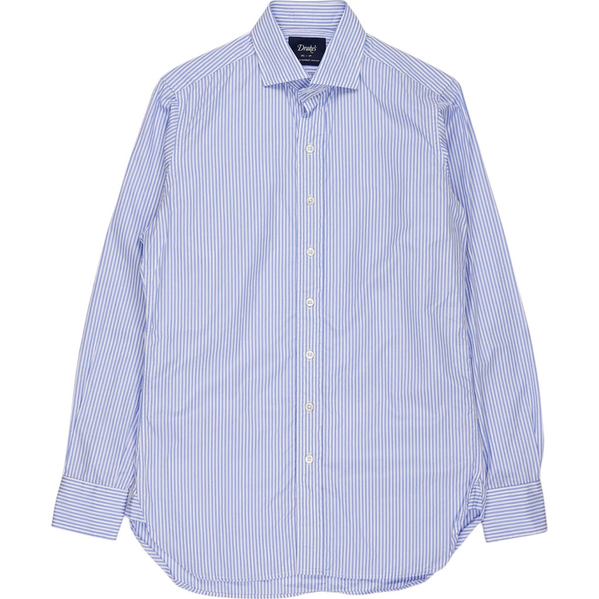 Drake's Blue Stripe Cotton Shirt