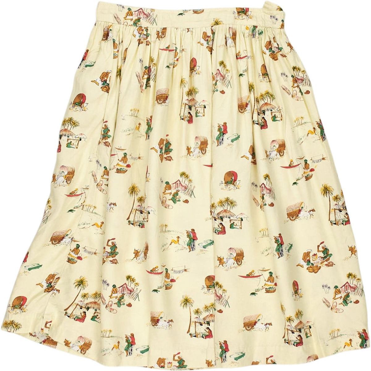 Handmade Yellow Printed Skirt
