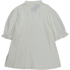 Wyse Cream Ruffle Sleeve Top