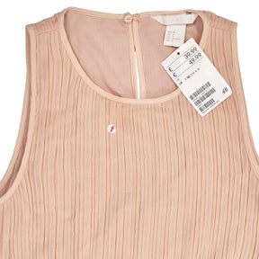 H&M Beige Pink Pleated Maxi Dress